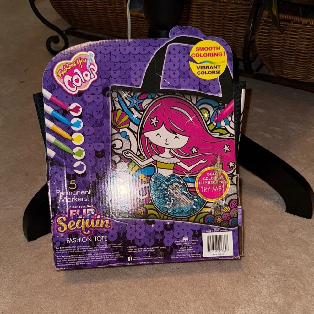 Sequin Fashion Tote with Markers